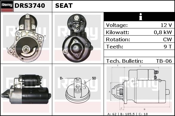 DELCO REMY Starter DRS3757